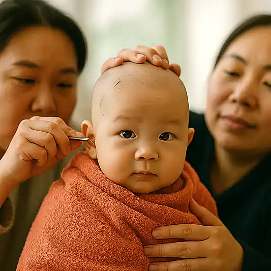 The first haircut in China!